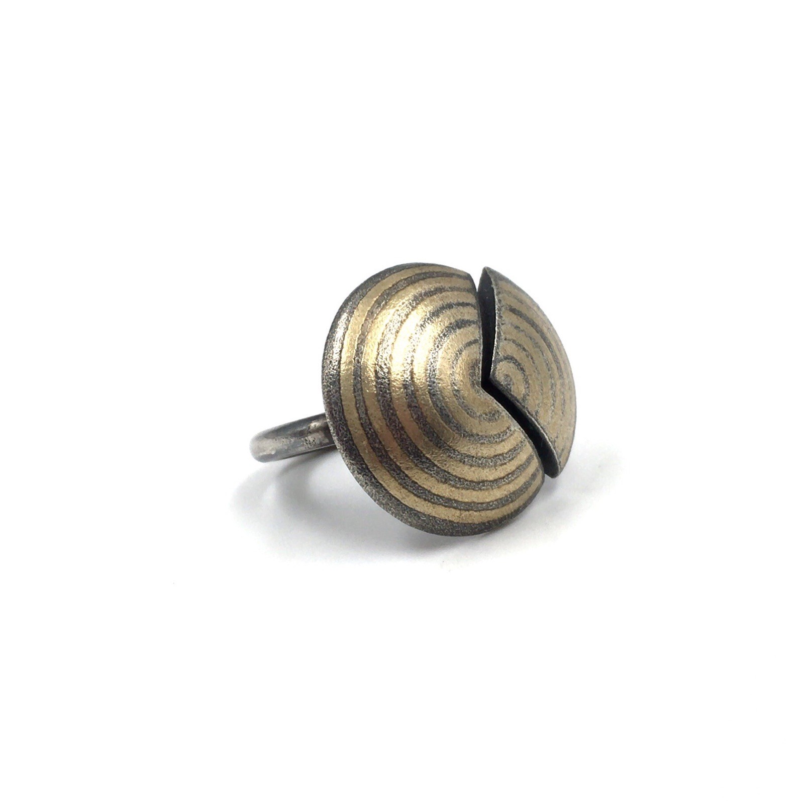 925 Silver Ring Scandinavian Designer Jewellery Round Spiral 17.2mm / 54