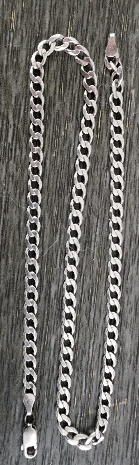 Vintage Flat Italy 925 Sterling Silver Flat Cuban Chain 19″ 21g