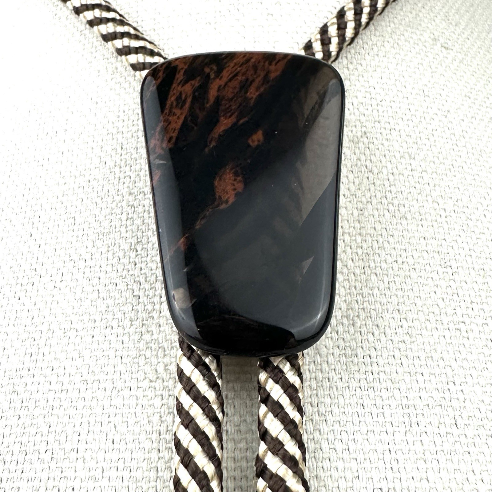 Stunning Translucent Mahogany Obsidian Western Bolo Tie Southwestern ￼