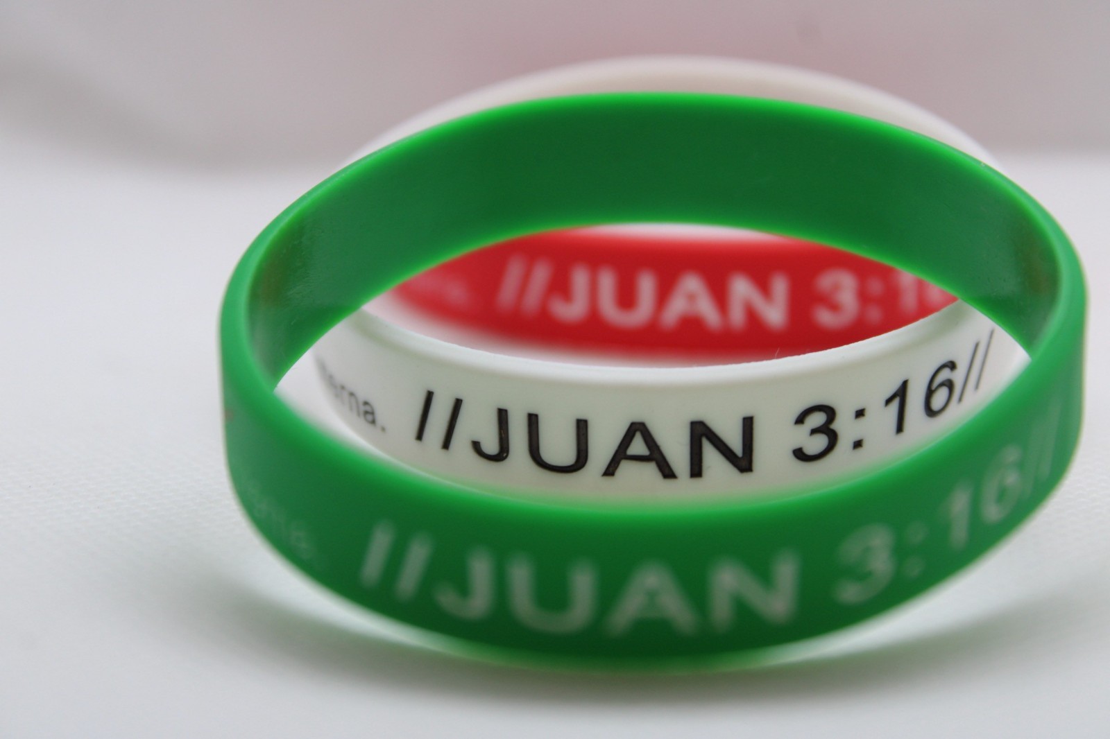 Christian Religious Rubber Wristbands Mexican Flag Tricolor Bracelet Juan 3:16