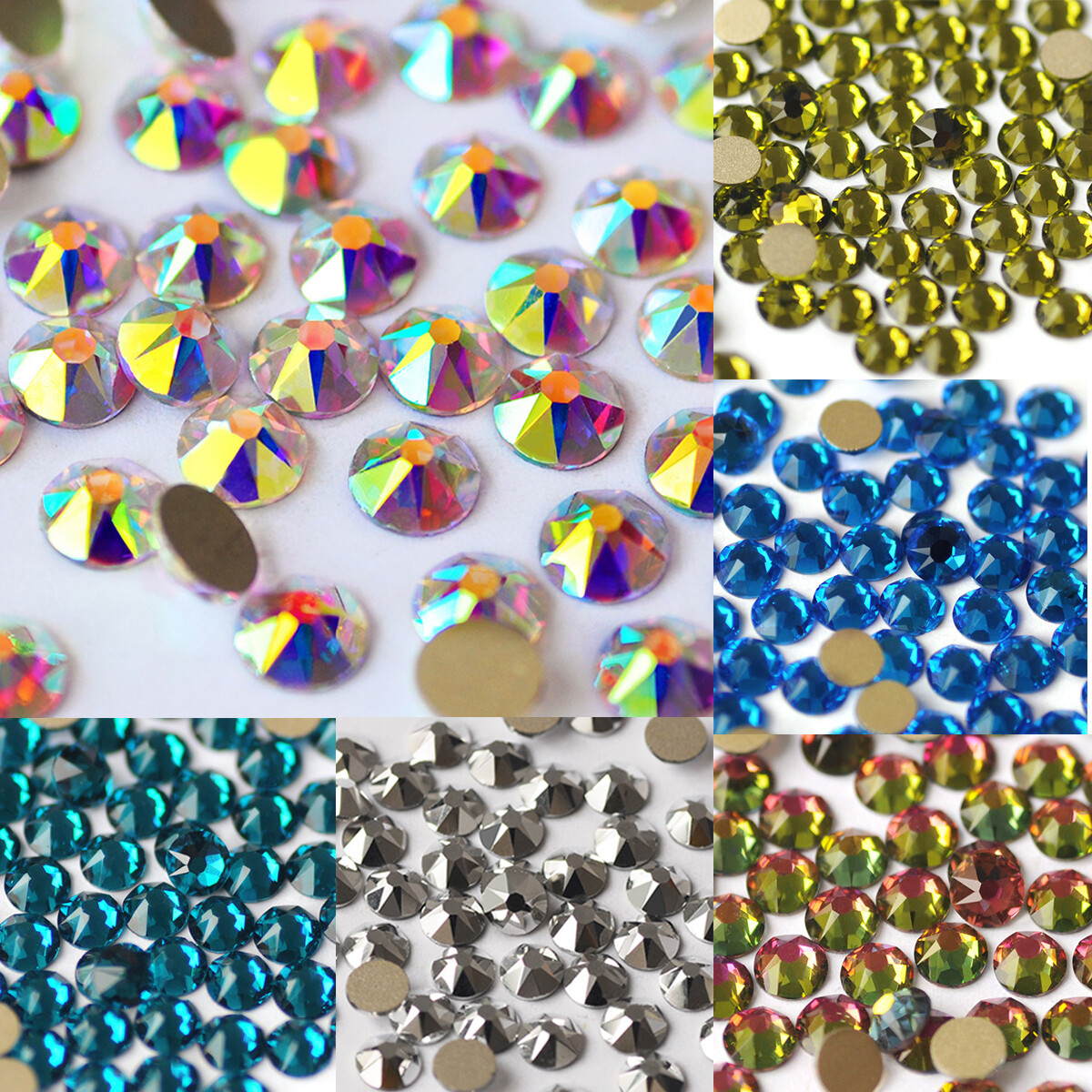 2088 8Big 8Small No hotfix Many Colors Nail Art Rhinestones Glass Stress Crystal