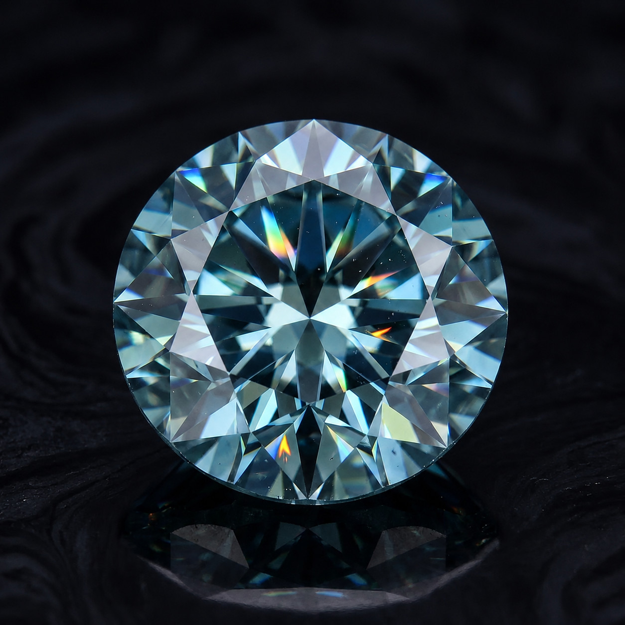 3 Ct Pair Light Blue color Round Cut VVS1 Diamond Loose 8×8 MM Gemstone 2 pcs