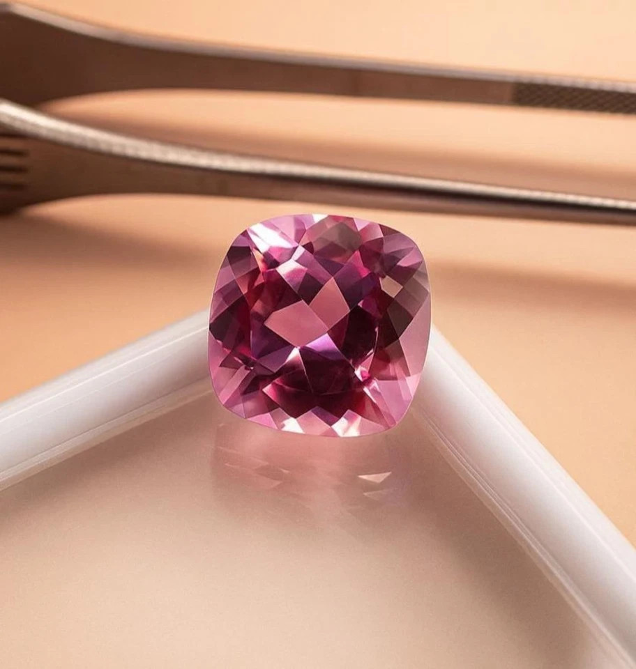 9.8 Ct Natural Ceylon Padparadscha Sapphire Cushion Cut Loose Gemstone Certified