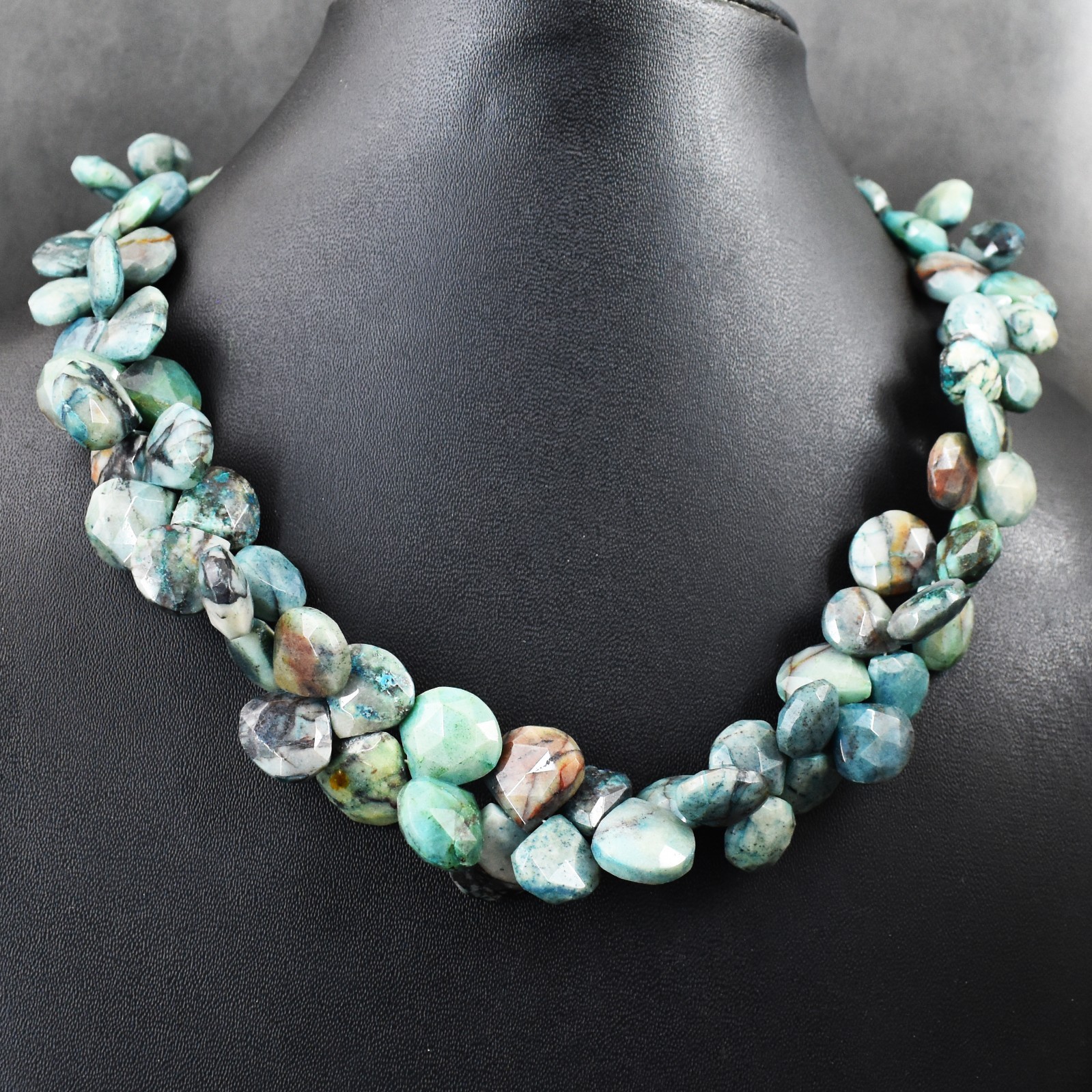 Gorgeous Untreated Emerald Faceted 607.00 Cts Beaded Precious Necklace RK 43E838