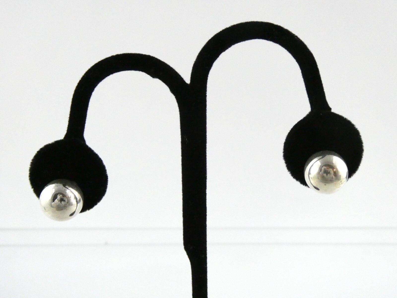 Vintage Danecraft Sterling Silver Sphere Screwback Earrings 925 12.45mm Ball 5g