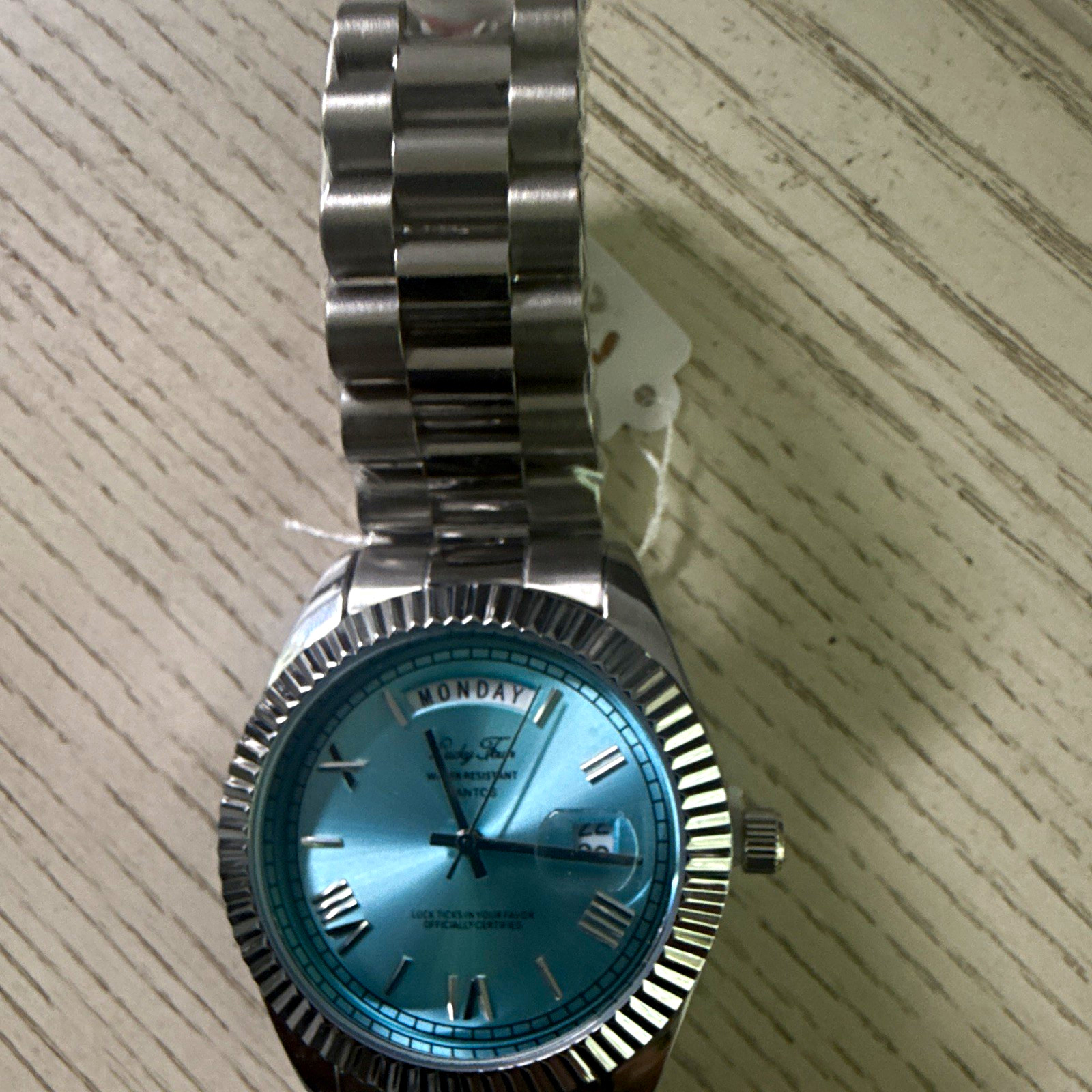 Big Ben Men’s Quartz Blue Sunburst Dial Day/Date SS Bracelet 40-43.9mm