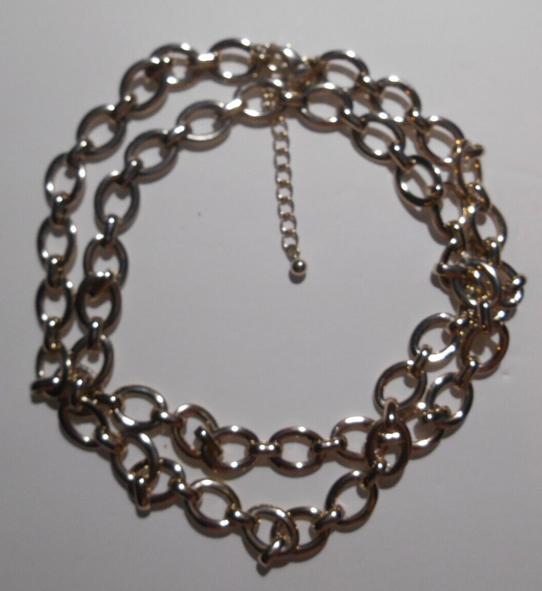 Ann Taylor Gold Tone Classic Chain Link Necklace 35″ Jewelry