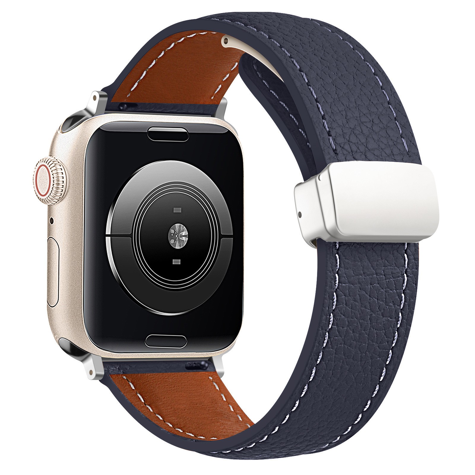 Fits Apple S10 9 8 Watch Strap Folding Clasp Band Leather 38/40/41/42/44/45/49mm