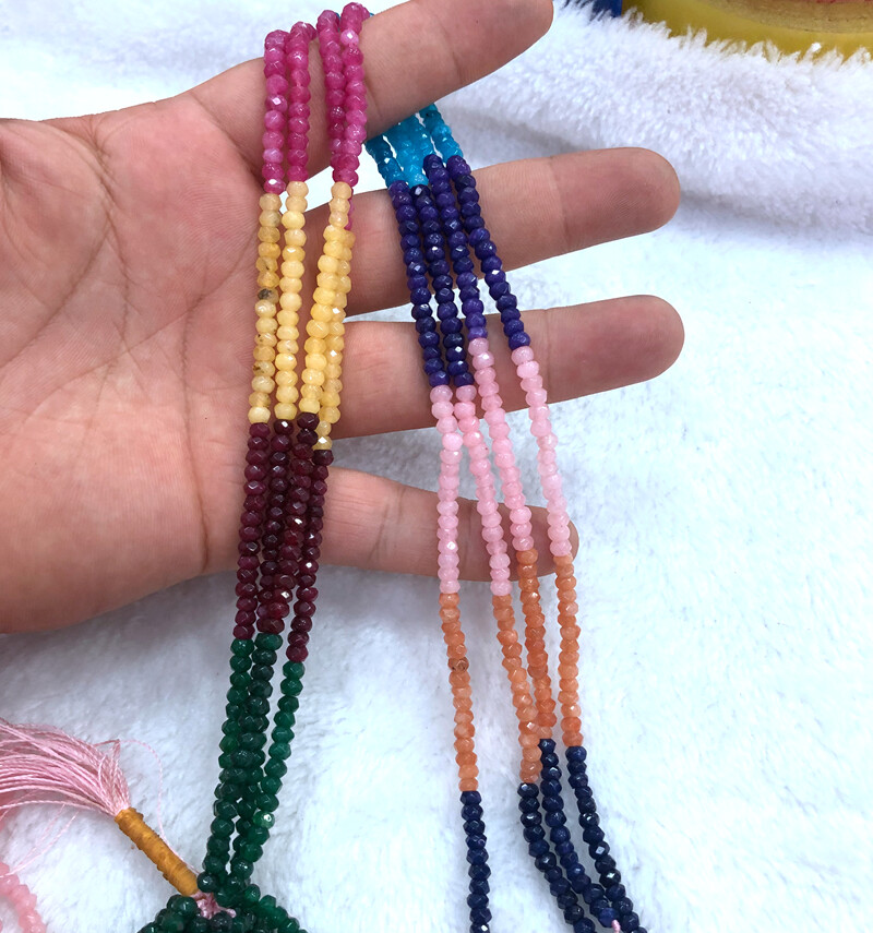 LOT 5pcs 2x4mm Faceted abacus Jade Roundelle Gemstone Loose Beads 14″
