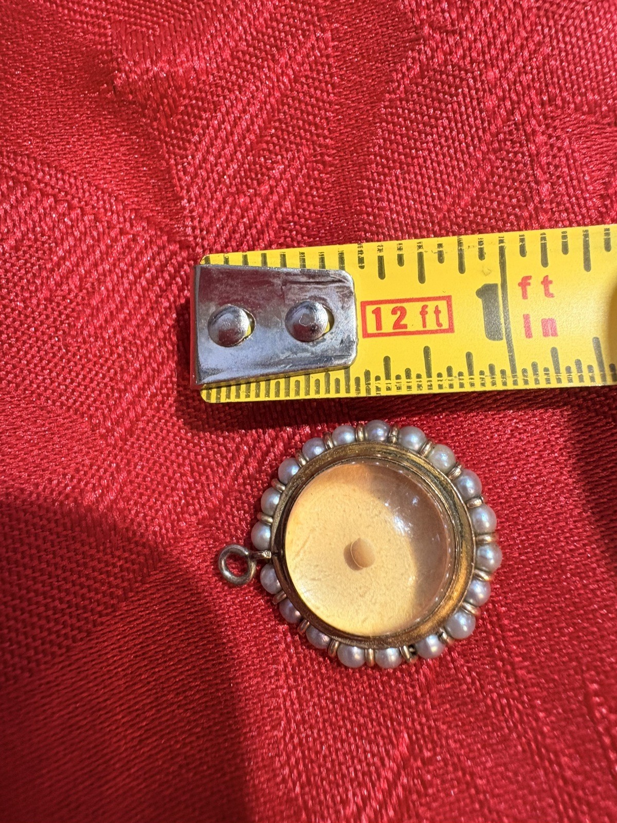 Vintage 12k yellow gold and pearl Mustard Seed Amulet of Faith Matthew 17:20