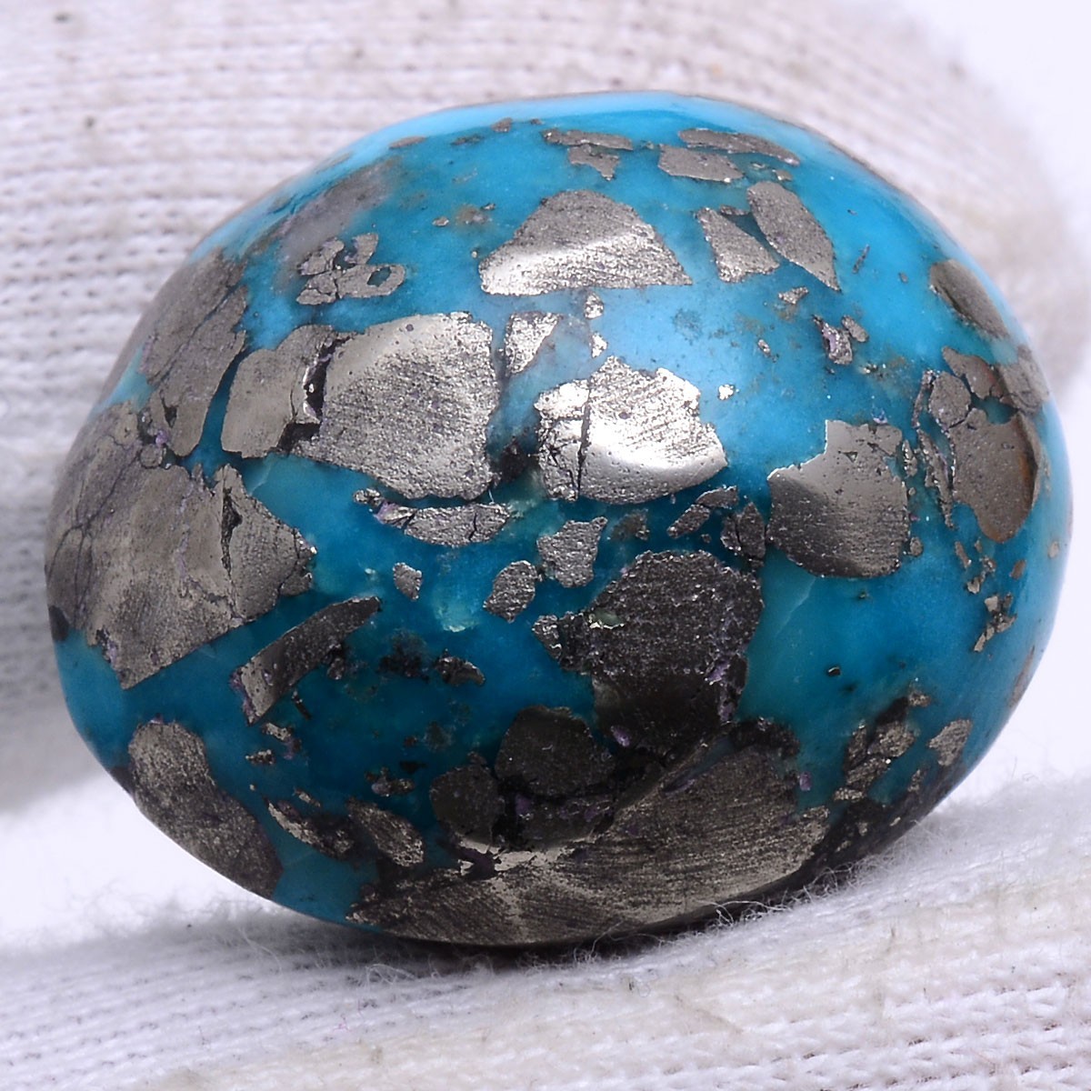 Blue Gold Magic~ 79.00 Cts Natural Persian Turquoise Hi-End Cabochon Gemstone