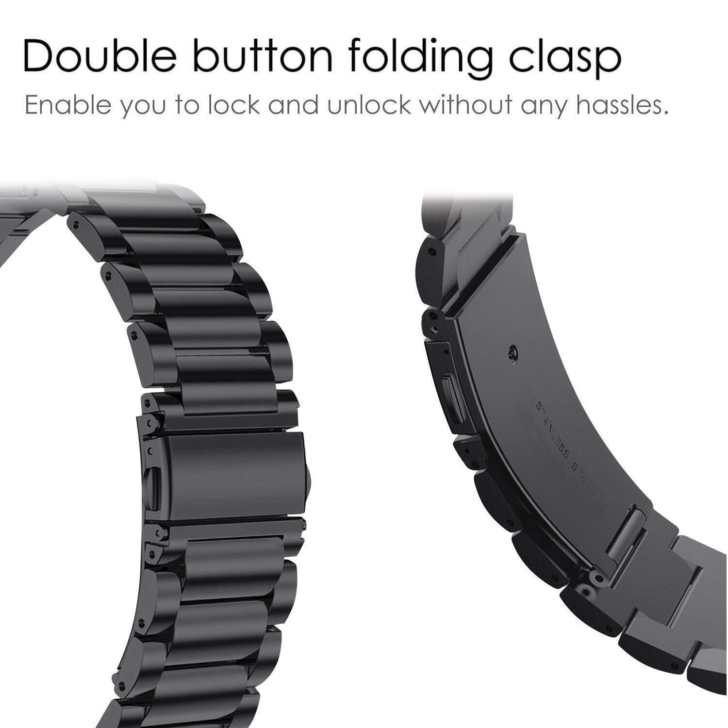 For Fitbit Versa 4 3 / Fitbit Sense 1 2 Stainless Steel Watch Band Strap + Tool