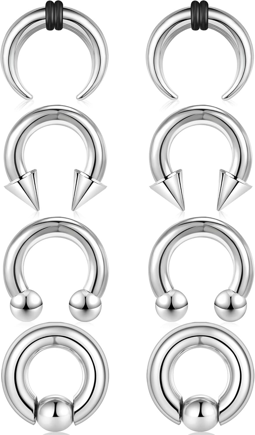 8Pcs Septum Rings 2G 4G 6G 8G 10G 12G 14G 16G Stianless Steel Septum Jewelry …