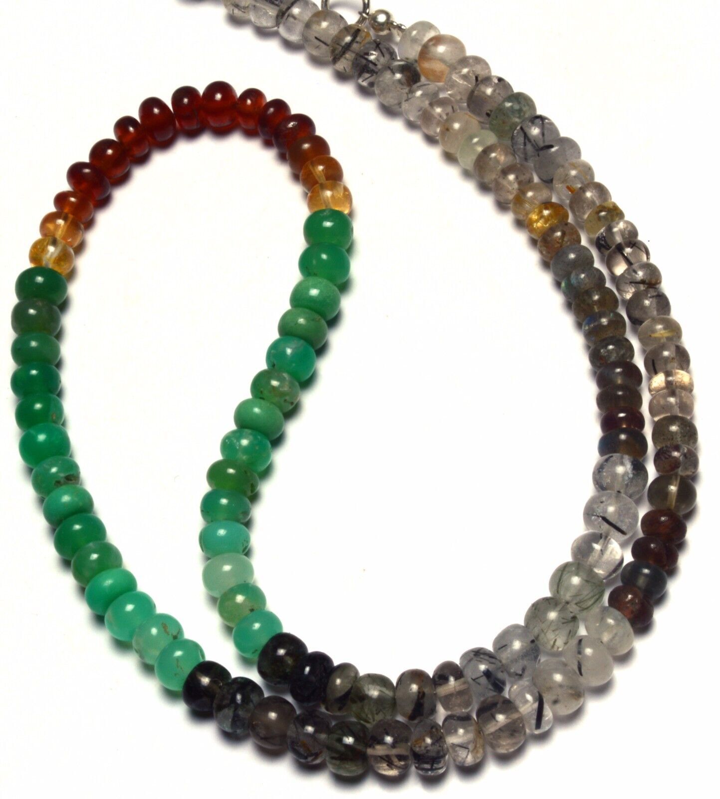 Mix Natural Gemstones 5MM Approx. Rondelle Beads Necklace 17″