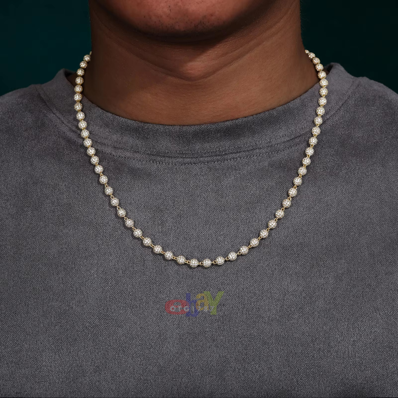5mm Fully Iced VVS1 D Moissanite Bead Tennis Chain / Bracelet 925 Passes Tester!