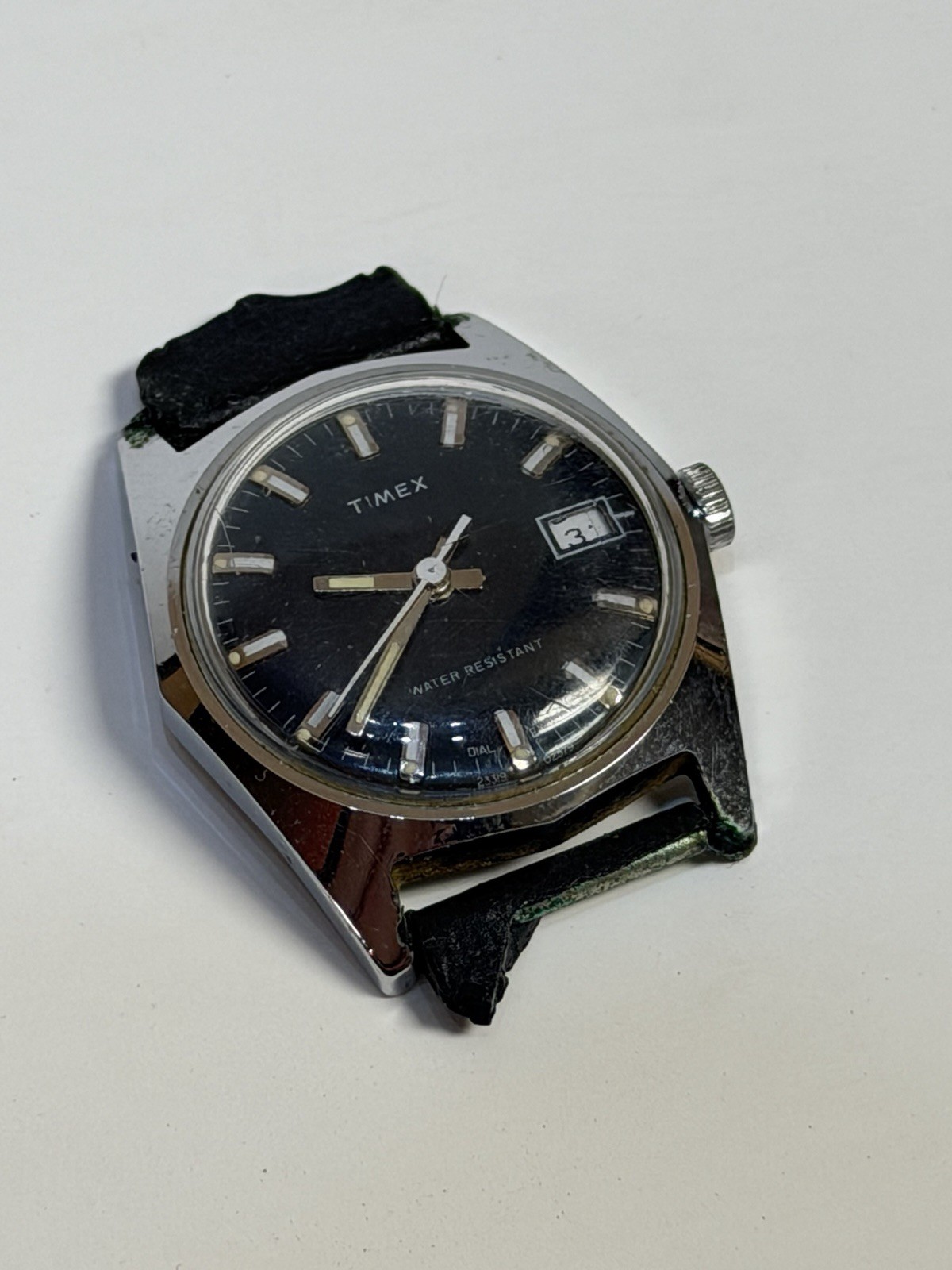 Timex Marlin Watch Mechanical England Blue Dial Untested Pre Owned