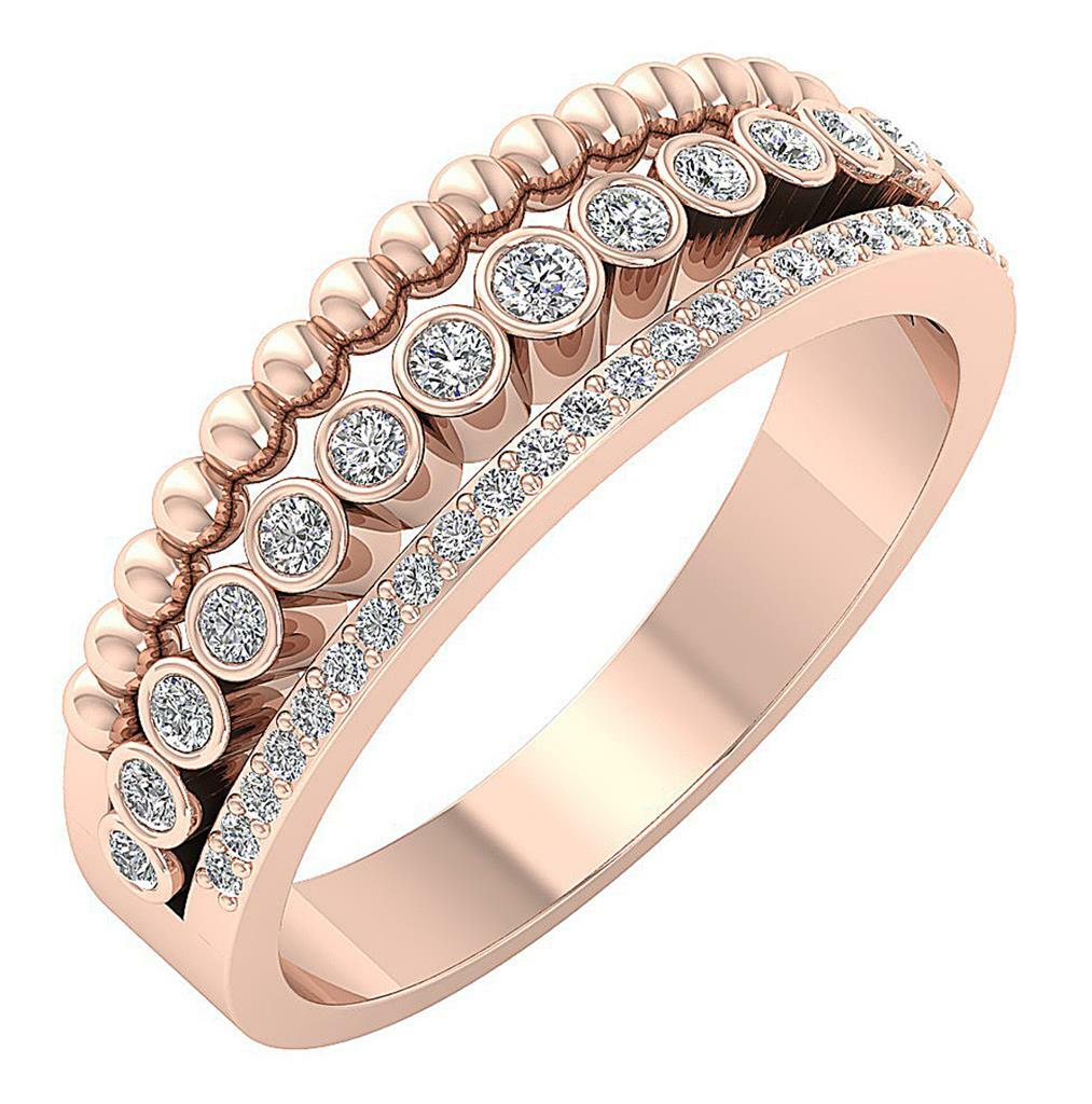 Anniversary Ring VVS1 E 0.50 Ct Natural Round Diamond 14K Solid Gold 6.90 mm