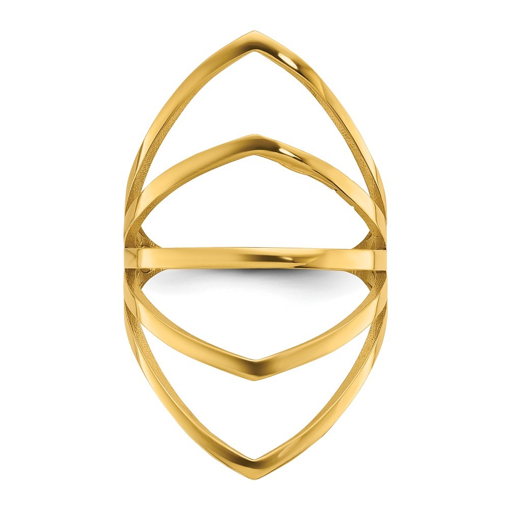 14k Yellow Gold Polished Fancy 5 Bar Ring Size 7 Gift for Women