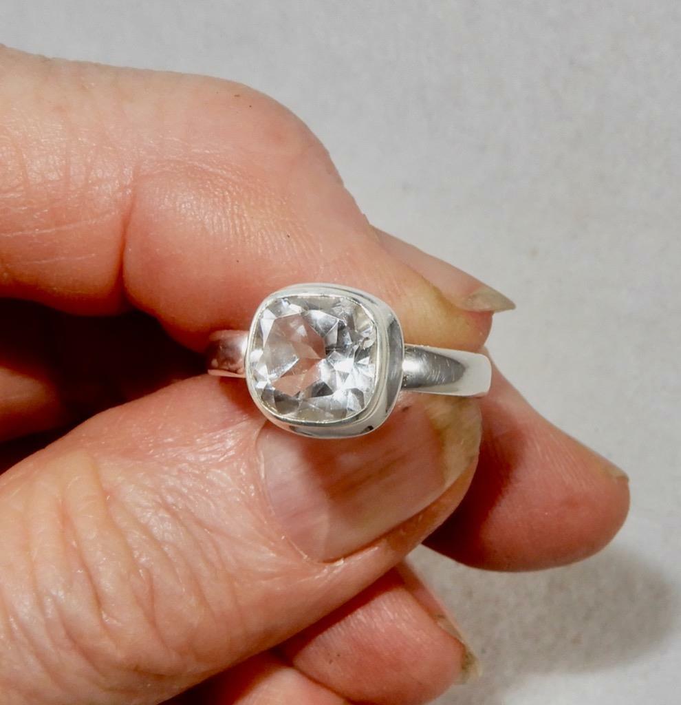 Clear Quartz Ring 925 Sterling Silver Sizes 7, 7.5, 8.25, 9, 10 Power Stone