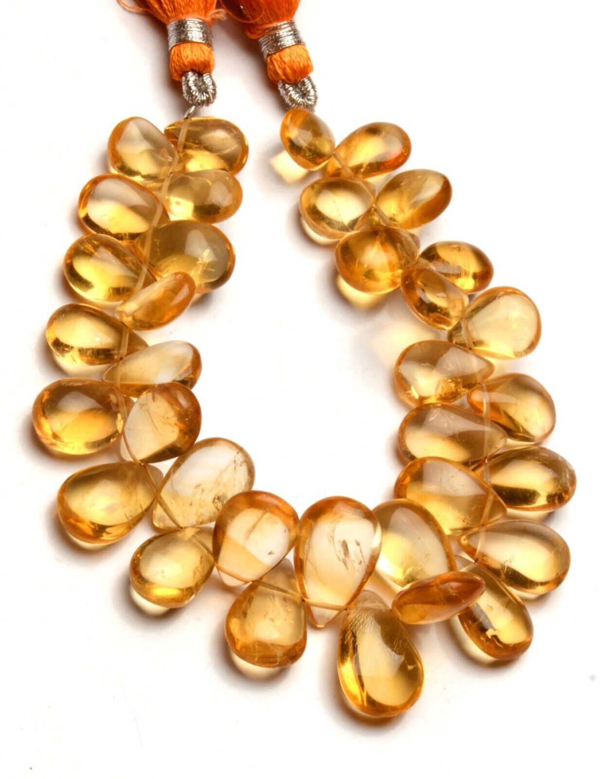 Natural Citrine Gemstone 11×8 to 15×9 mm Size Smooth Pear Shape Beads 7″ Strand