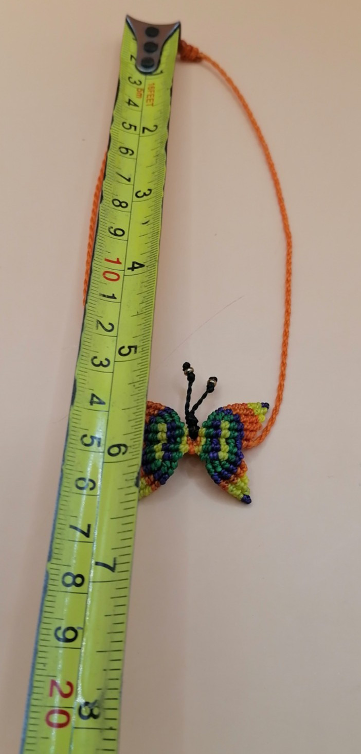 Hand-woven Multicolor Butterfly Macrame Anklet