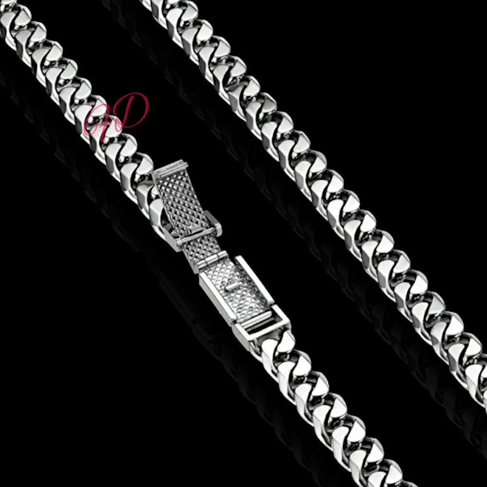 950 Platinum Mens Miami Cuban Chain Width 5 MM Necklace Length 20 Inches