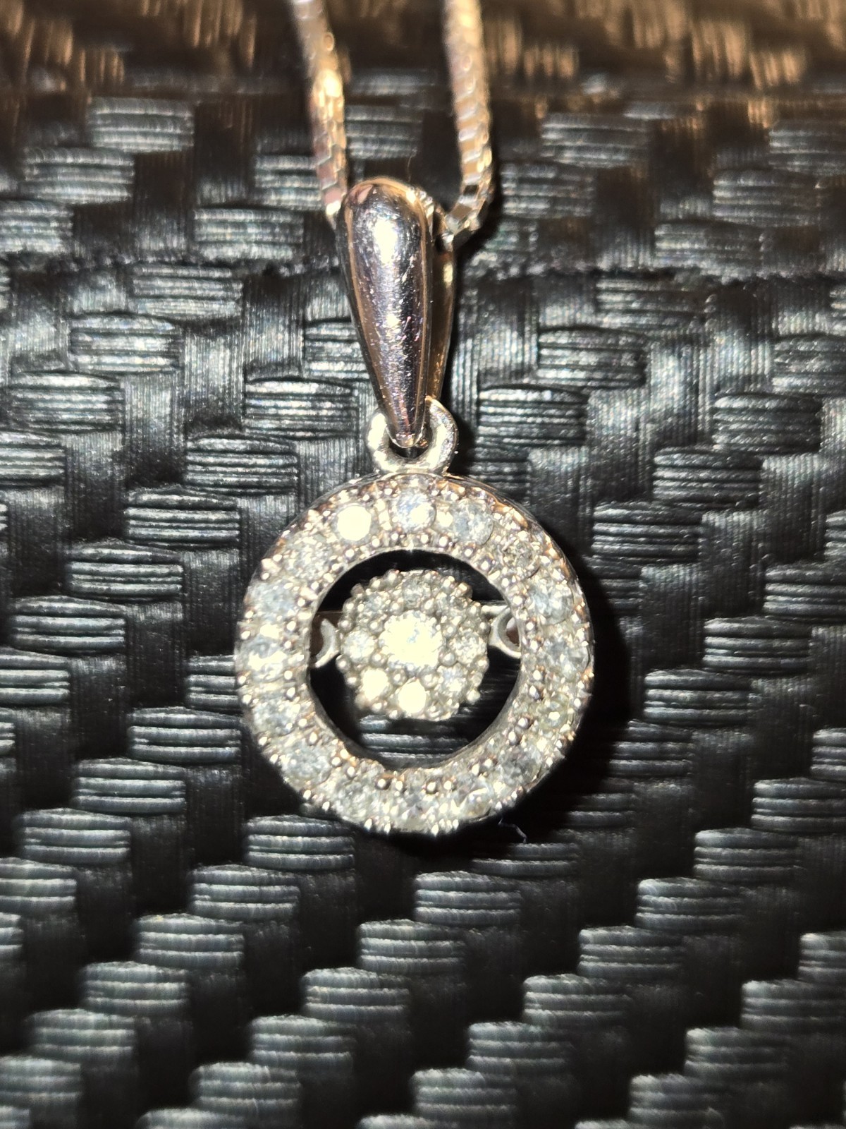 OTC Maker -925 Sterling – Floating Diamond Round Halo Necklace – 18in