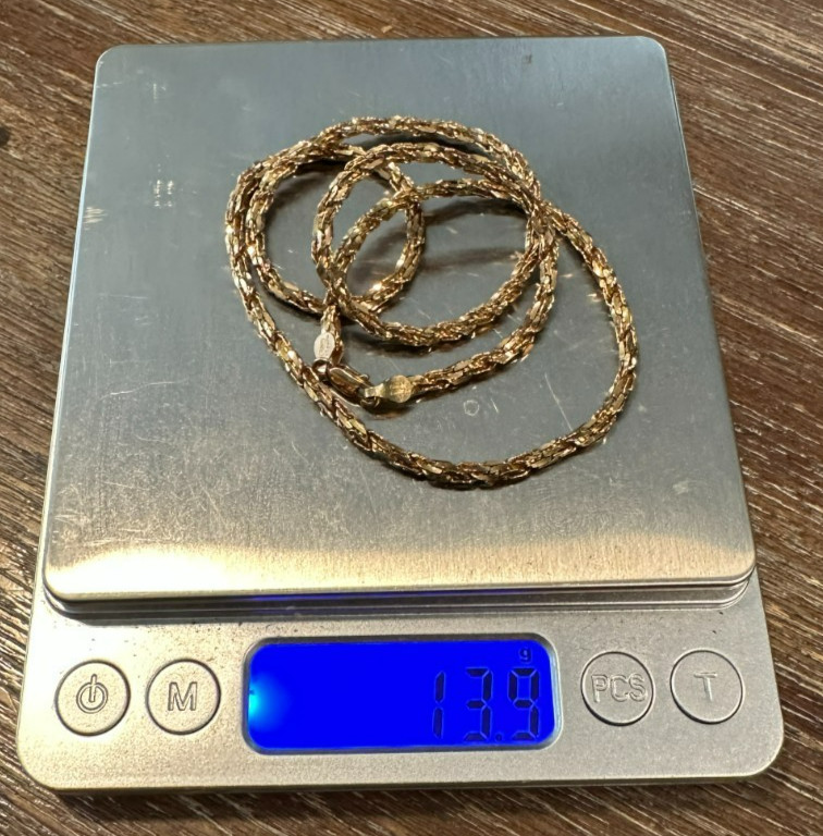 10K Gold Rope Chain Solid Gold 20” Inch 13.9g – 4mm Wide Lobster Clasp Italy I&I