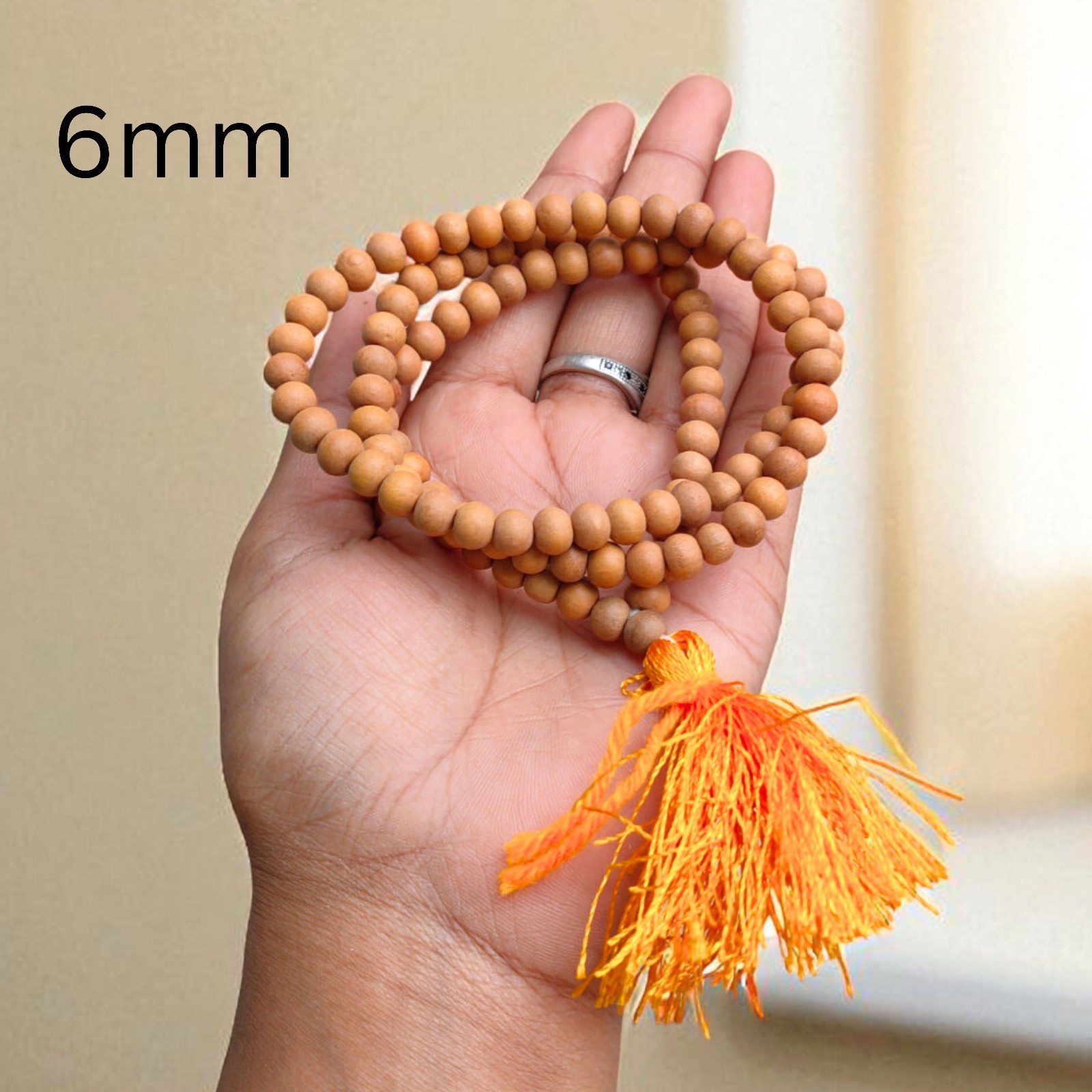 Natural Sandalwood Mala Prayer Beads Japa Meditation Yoga Hindu Spiritual Neckla