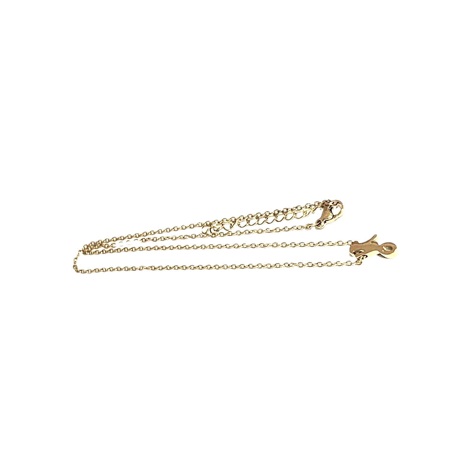 Dainty Cursive Letter J Initial Gold Tone Charm Pendant Necklace 17″ Name Cable
