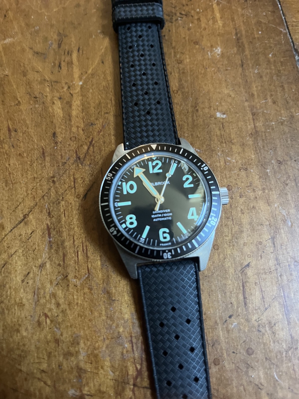 Wolbrook Skindiver Automatic Green Lum & Black Dial 40mm