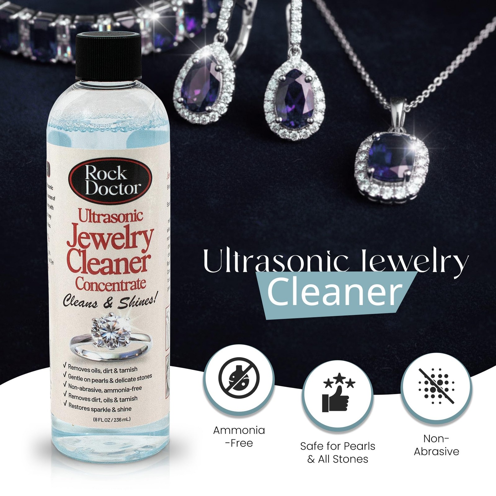Ultrasonic Jewelry Cleaner Concentrate – Gentle Solution for Diamonds, Gold, …