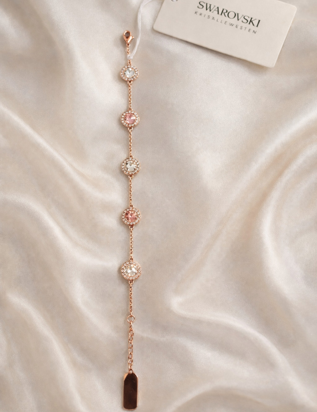 Swarovski Crystal Bracelet Rose Gold Pink & Clear Stones