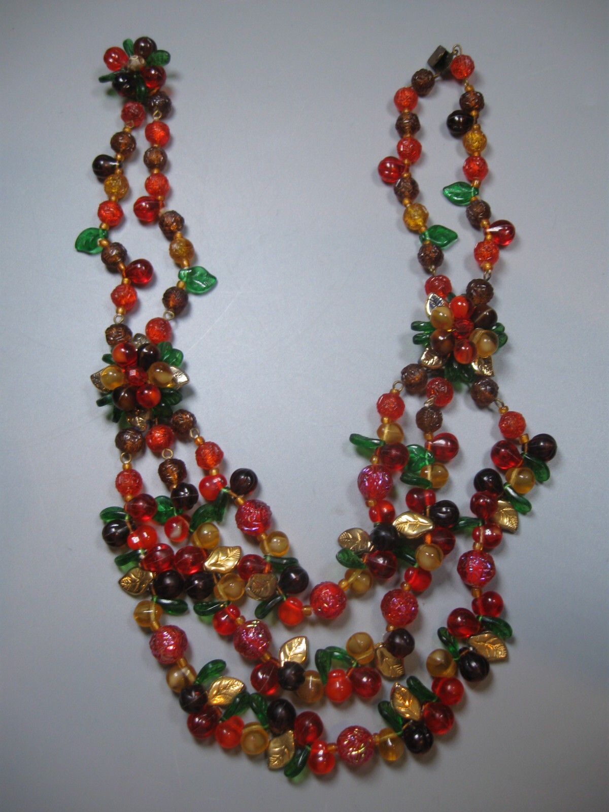 Vintage 3 Strand Necklace Plastic/Resin?