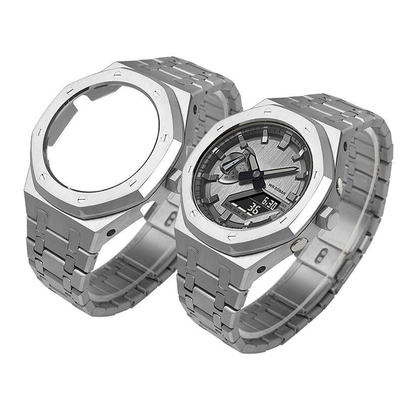 Steel AP Bezel Mod Kit Case Band for G-Shock GA-2100 GA2110 GM-2100 Cover Strap