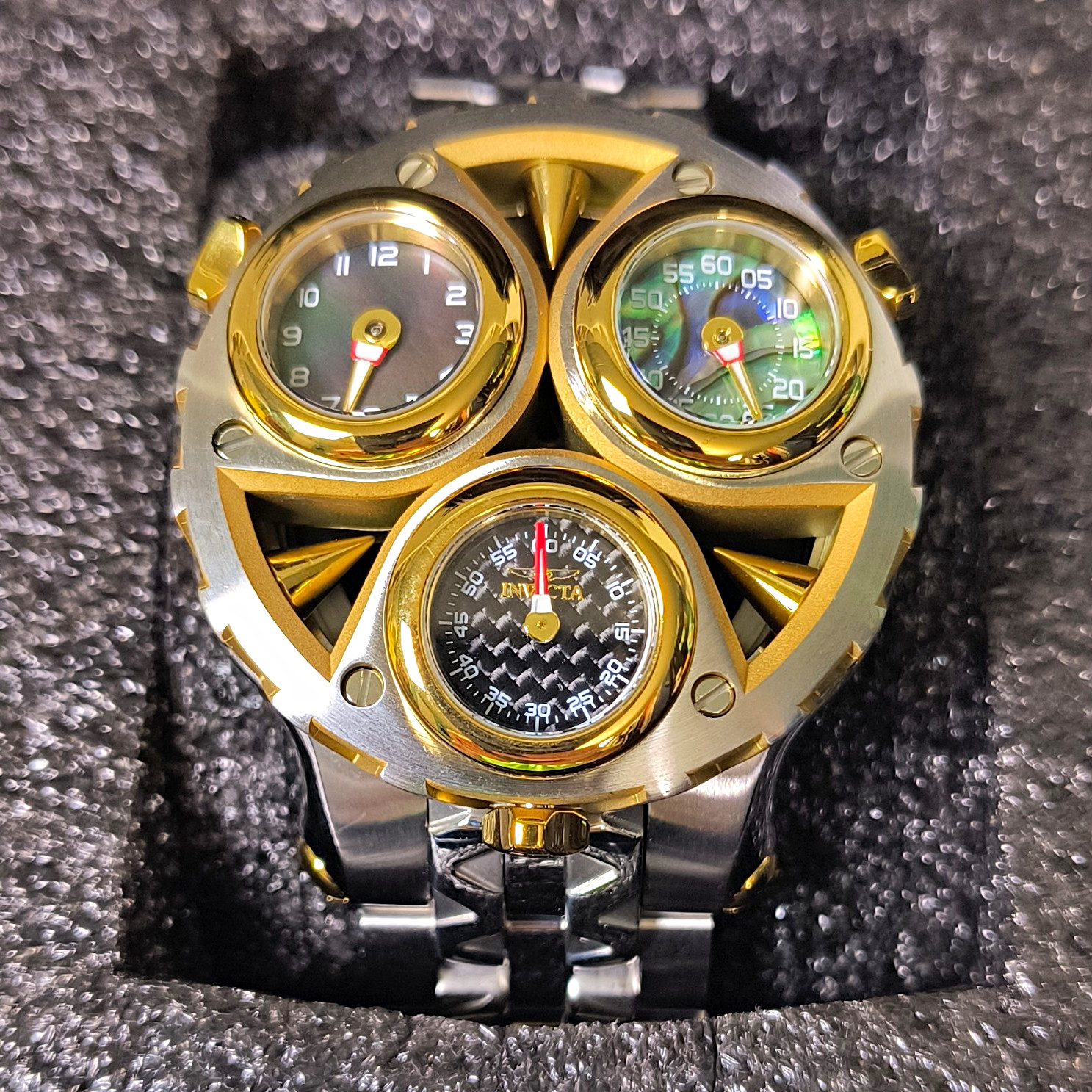 Invicta Cerberus With AbaloneDial SS Bracelet Silver/Gold 47 MM Model #44593