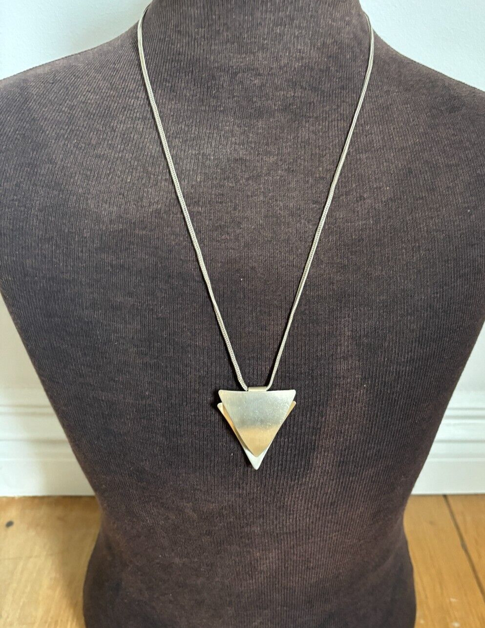 Scottish Silver Modernist Pendant Hallmarked Edinburgh 20 grams with 60cm Chain