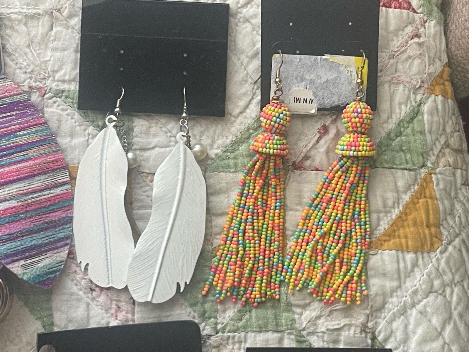 EARINGS LOT DANGLE DROP HOOP STUD TASSEL