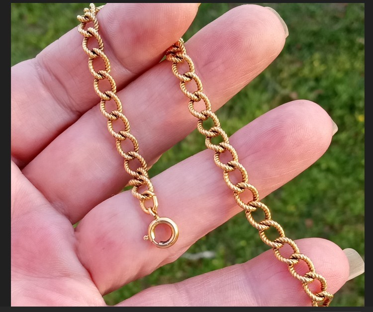 Vintage 12kt Rose Gold Filled GF Fancy Link Bracelet 6g, 7in., Signed Wells
