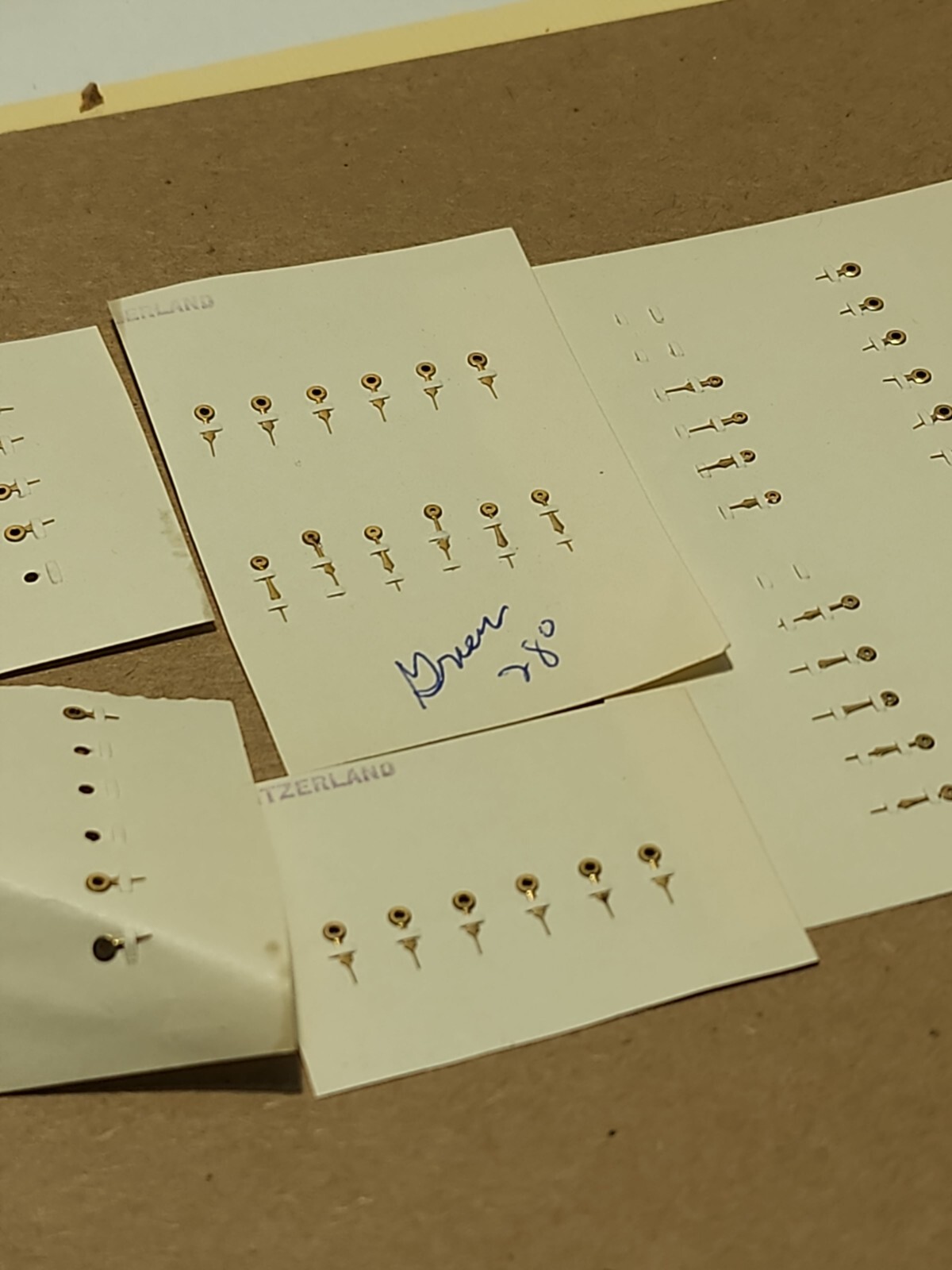 Lot Of NOS Gruen 280 Carded Gilt Hr/Min Hands-2 Lengths