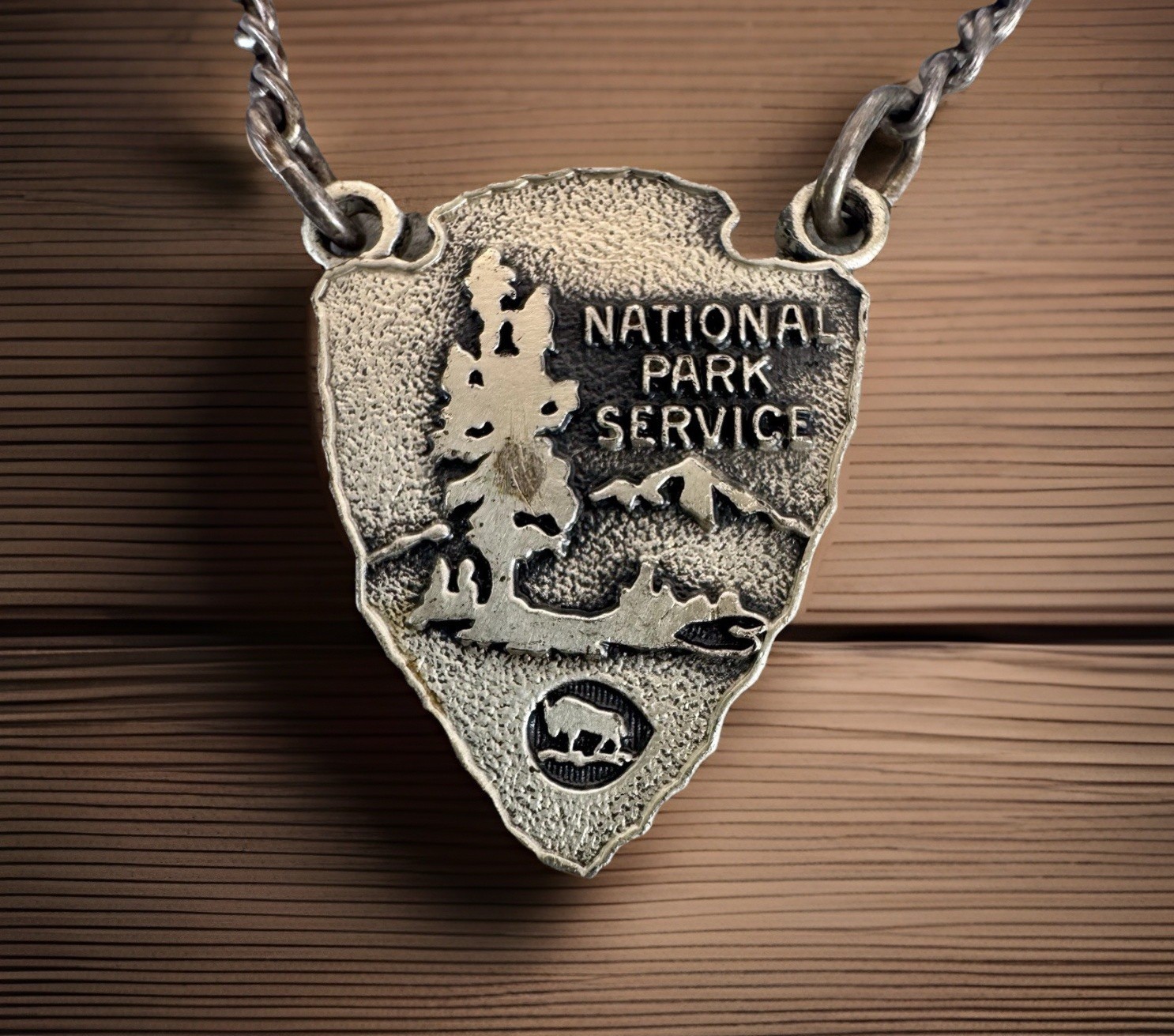 Vintage National Park Service Sterling Silver Tie Chain by Balfour – NPS .925