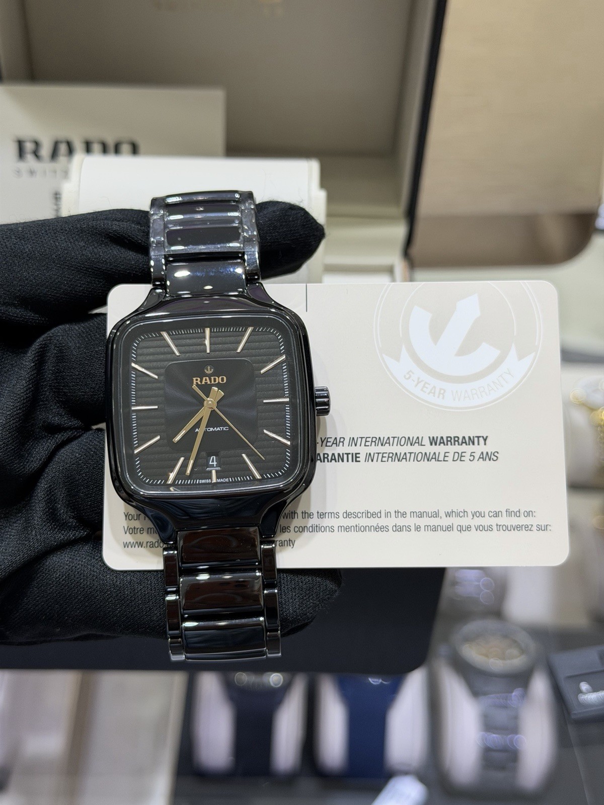 New Rado True Square 29.2 MM Quartz Black Dial Ladies Watch R27080172