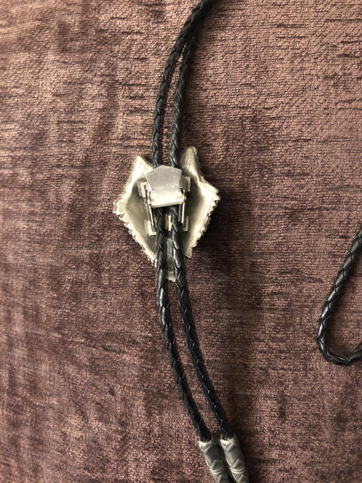 Wolf Head Braided Leather 18” to 20” Necklace Native American
