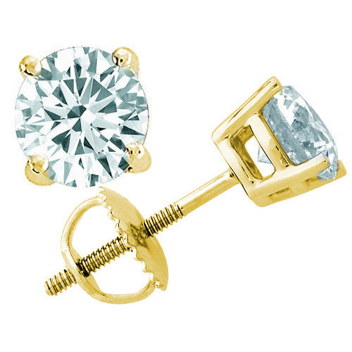 Aquamarine Stud Earrings in 14K Solid Gold Screw Back 3mm 4mm 5mm 6mm 7mm 8mm