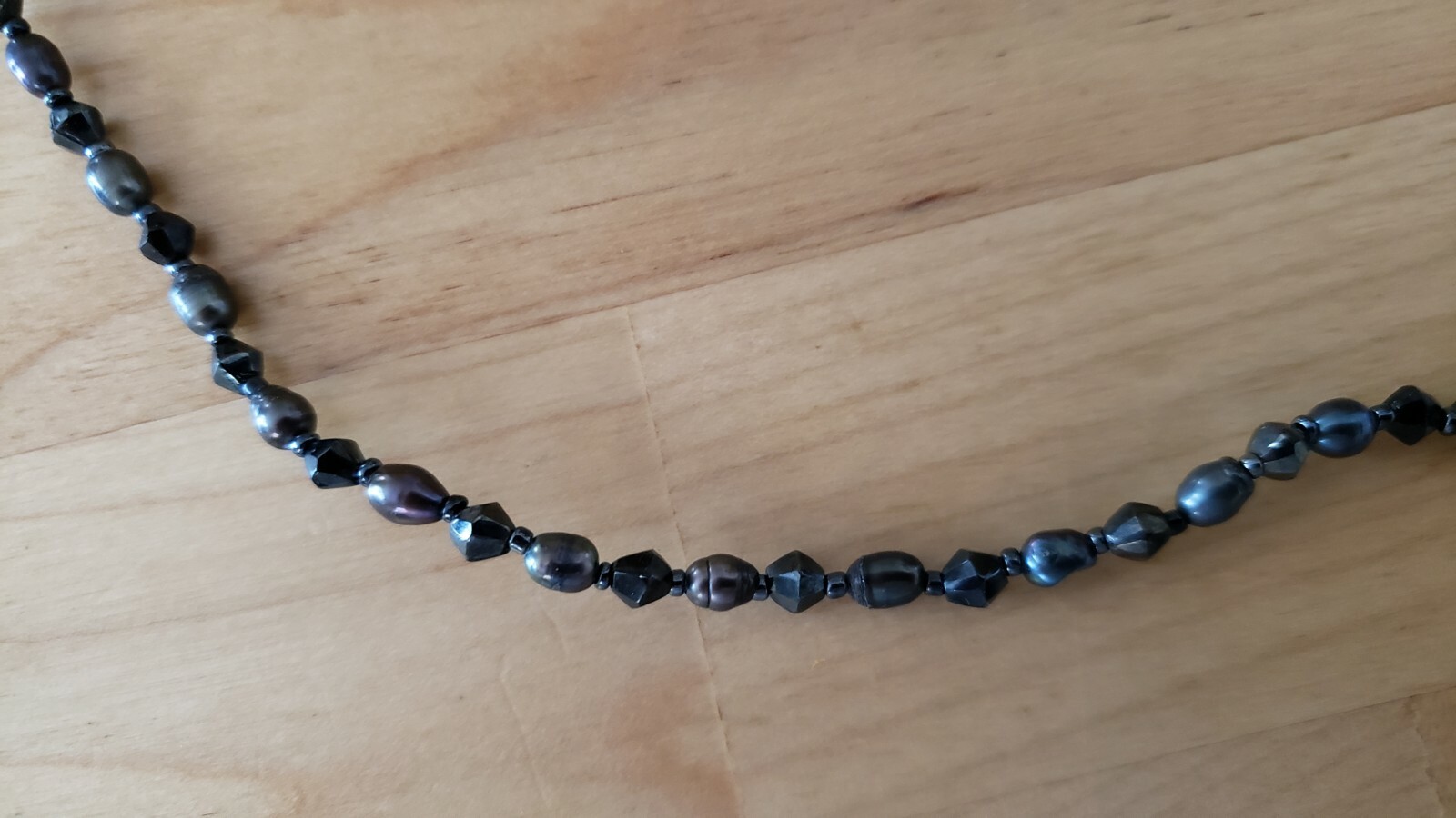 GENUINE GRAY PEARL Necklace 19″, HAND CRAFTED in USA –