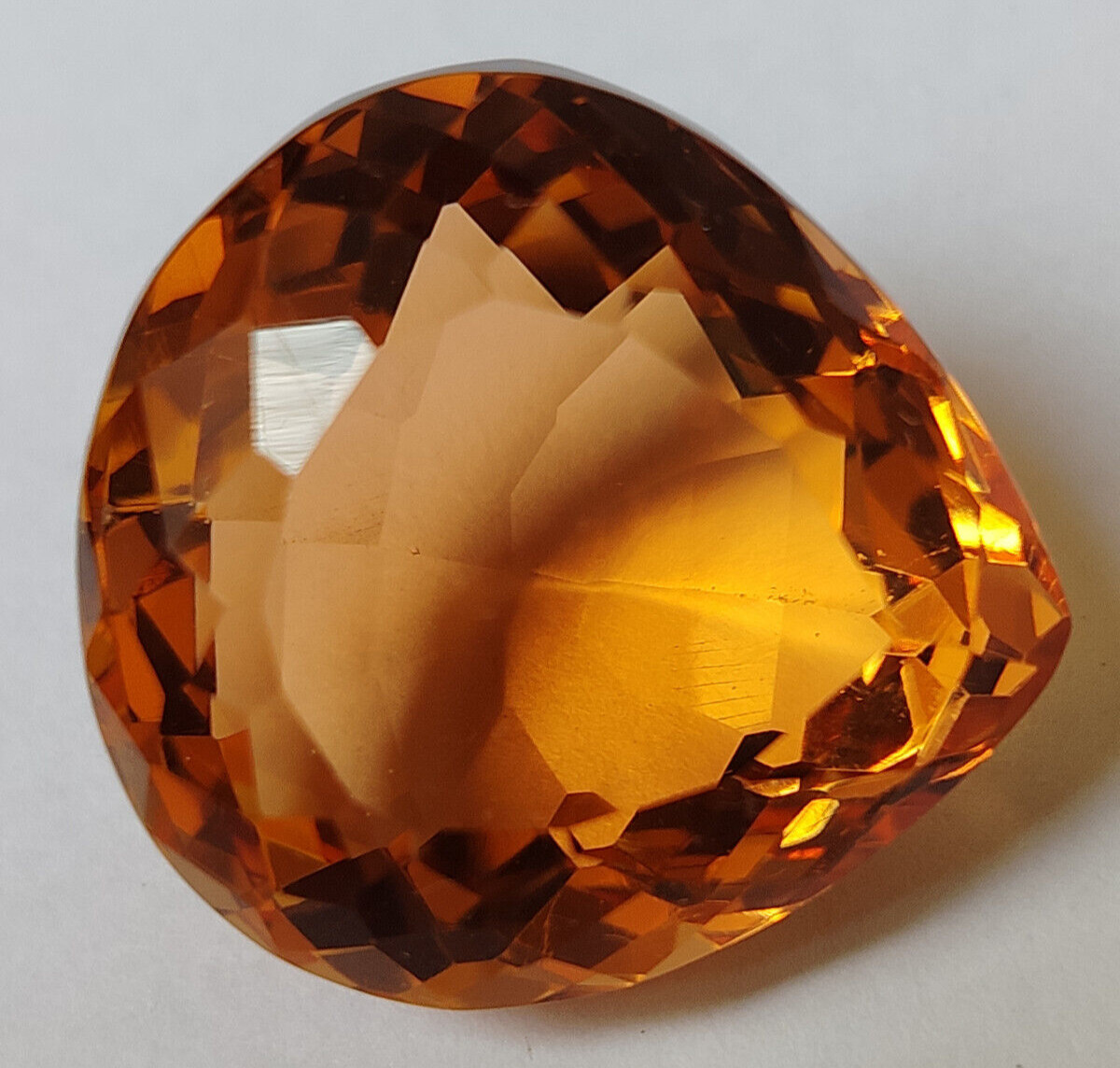 AAA+ Large Peach Topaz 80.85 Ct. Pear Cut Faceted Loose Gemstone @Pendant Gifts