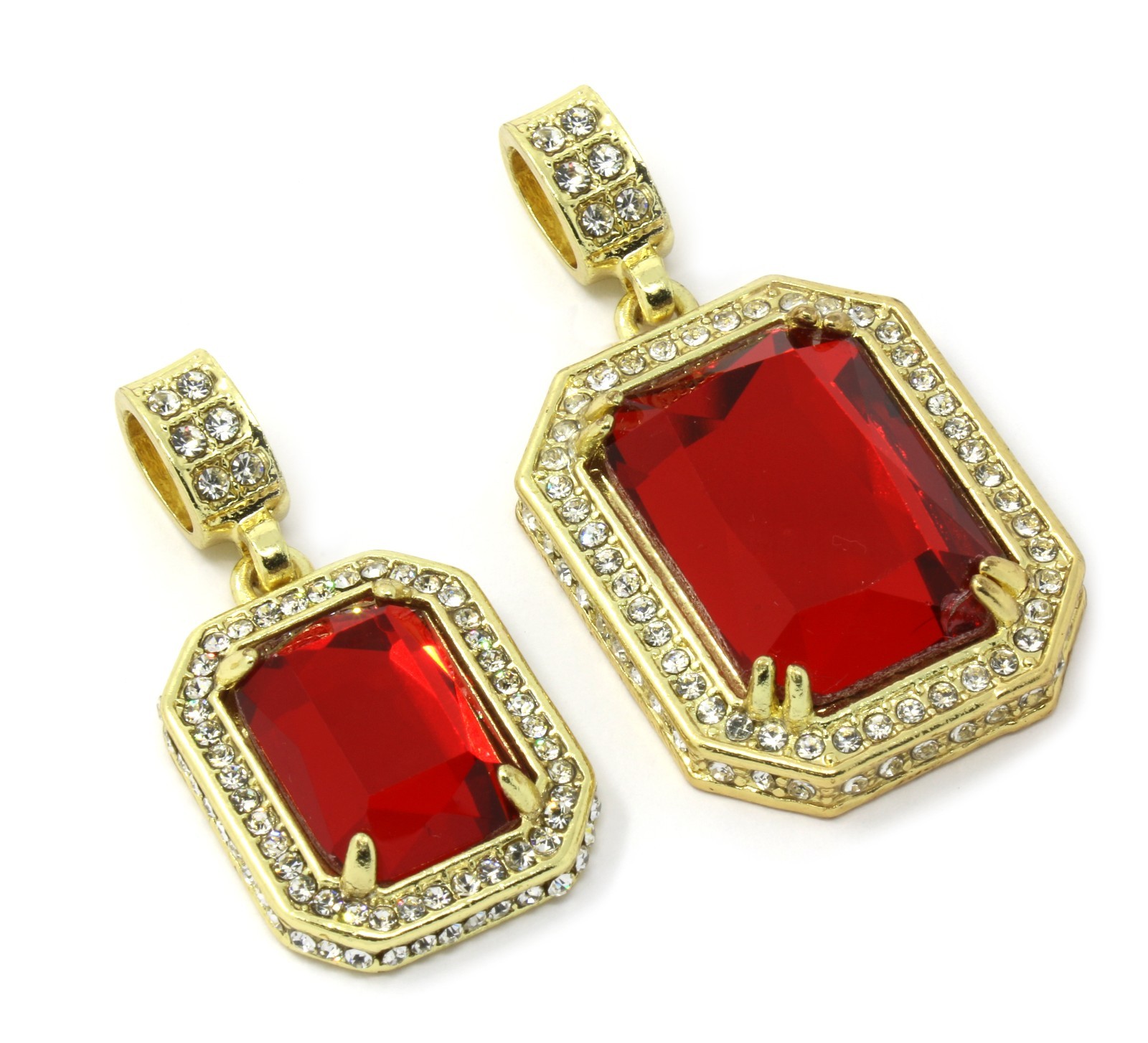 Men’s 14k Gold Plated 2 Pieces Stone Set Cubic Zirconia 30″ & 24″ Rope chains