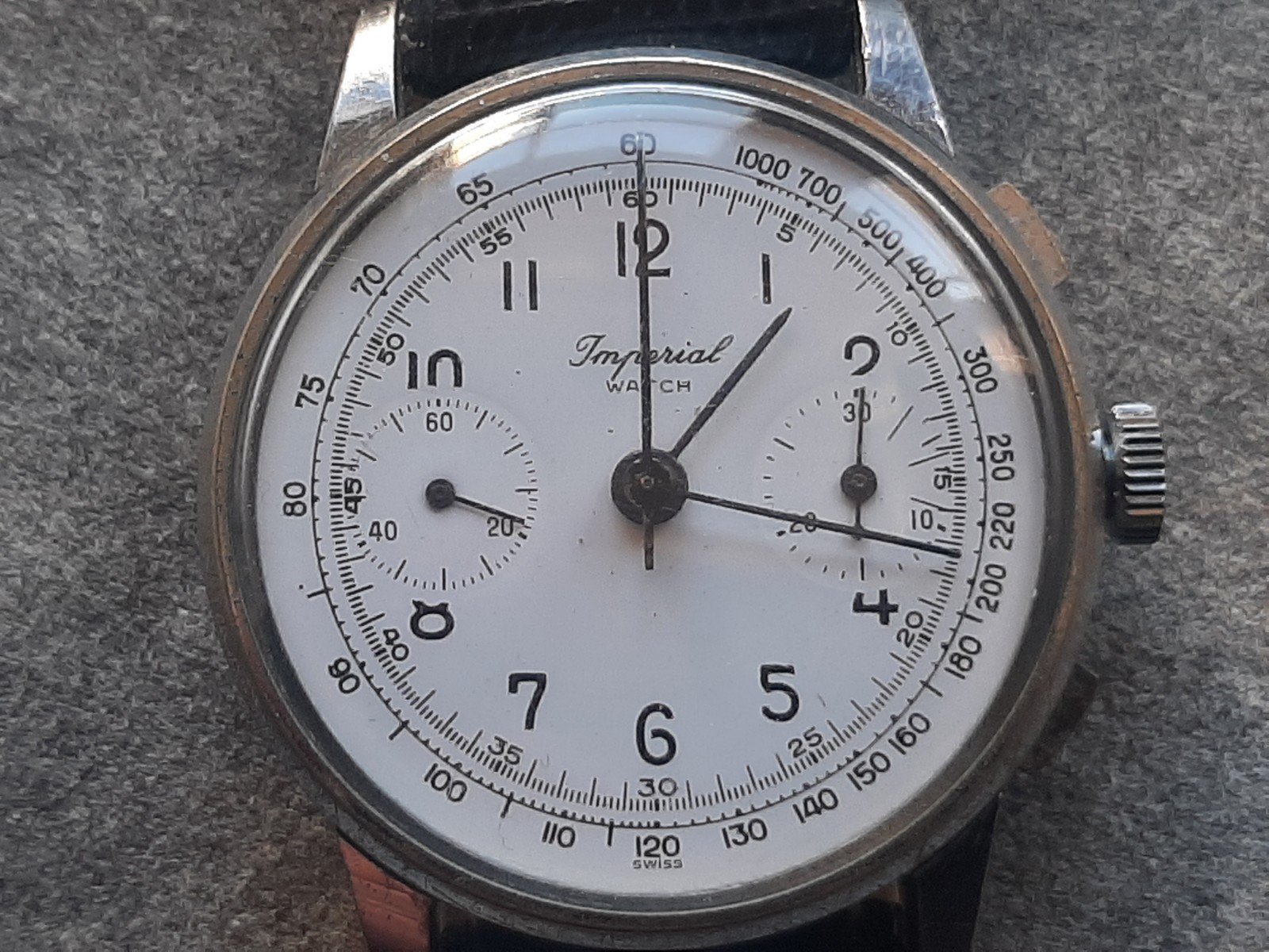 RARE IMPERIAL WATCH MANUAL CHRONOGRAPH 1950s Cal. LANDERON 52 Column Wheel