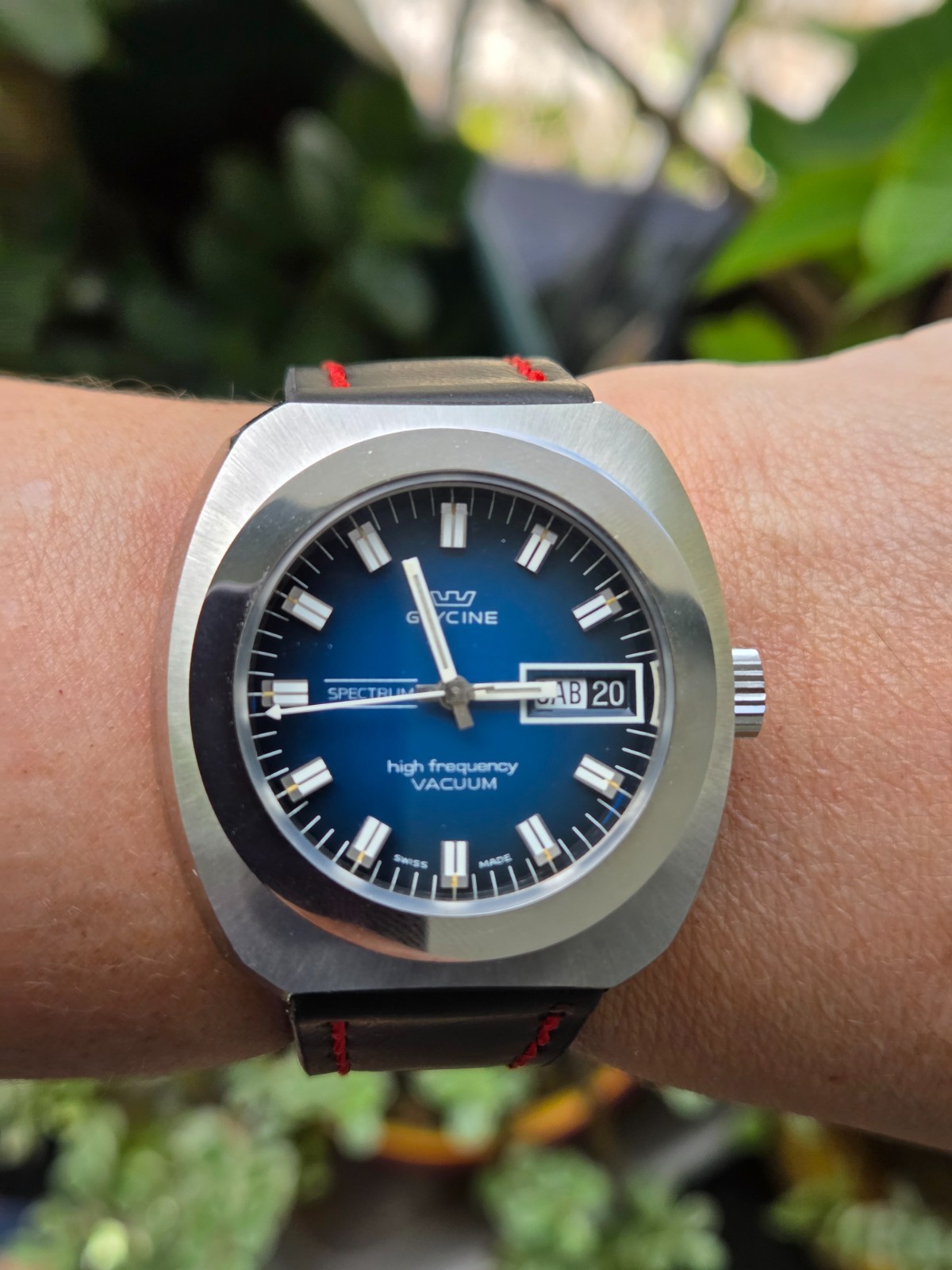 Glycine High Frecuency Automatic Watch Vintage Men Spectrum Repair The Crown
