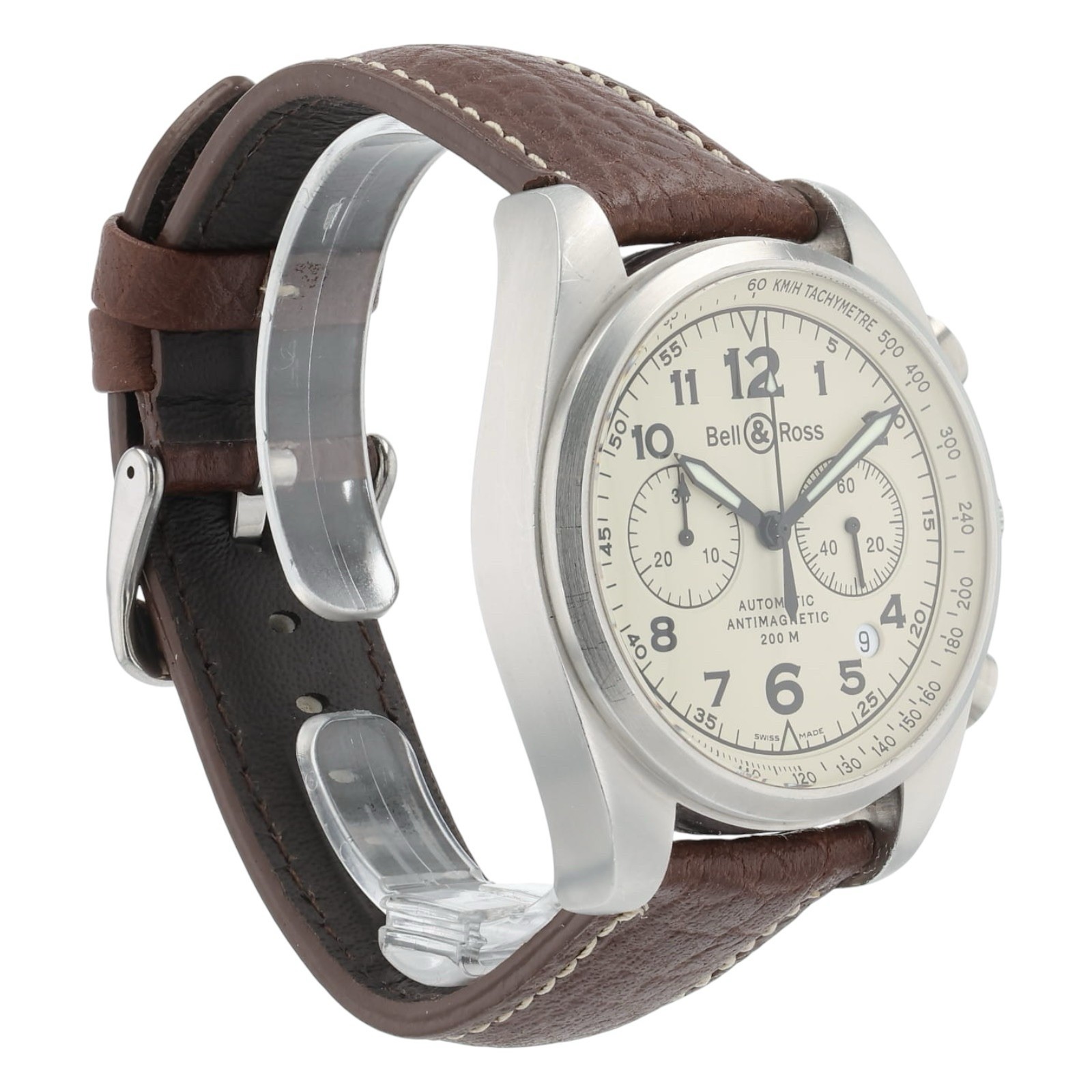 Bell & Ross Chrono Stainless Steel Beige Dial 42mm Automatic Men’s Watch 126XL